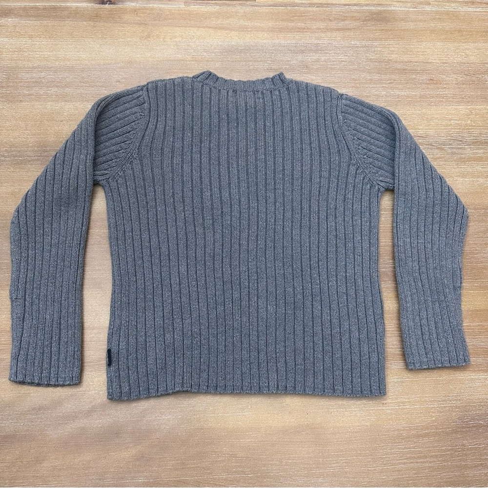 Lauren Ralph Lauren Gray Knit Sweater Vintage 100% Cotton Crewneck Petite Medium - Picture 4 of 7